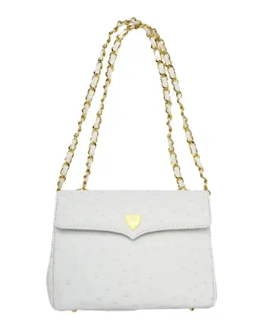 Lana Marks Medium Ostrich Leather Shoulder Bag | Thumbnail 1