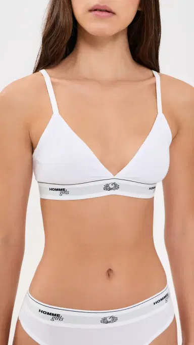 Hommegirls x Fruit of The Loom Triangle Bra 3 Pack Stripe Heather Grey/White | Thumbnail 3 Hommegirls x Fruit of The Loom Triangle Bra 3 Pack Stripe Heather Grey/White | Thumbnail 3