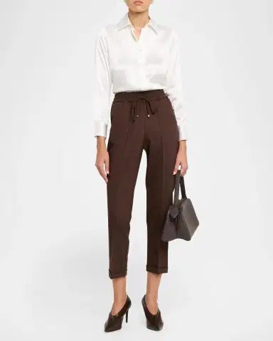 Kiton Virgin Wool-Blend Crop Trousers | Thumbnail 2 Kiton Virgin Wool-Blend Crop Trousers | Thumbnail 2