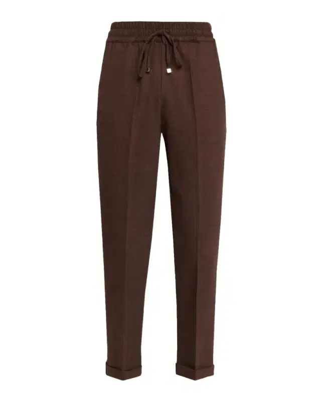 Kiton Virgin Wool-Blend Crop Trousers