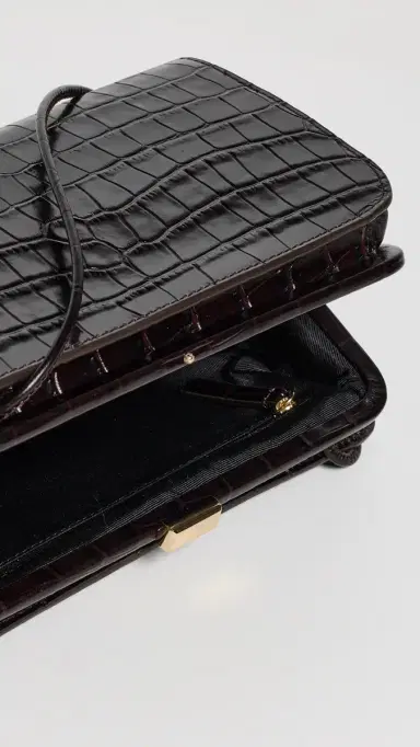 Loeffler Randall Zella Covered Frame Clutch Ebony One Size | Thumbnail 6 Loeffler Randall Zella Covered Frame Clutch Ebony One Size | Thumbnail 6