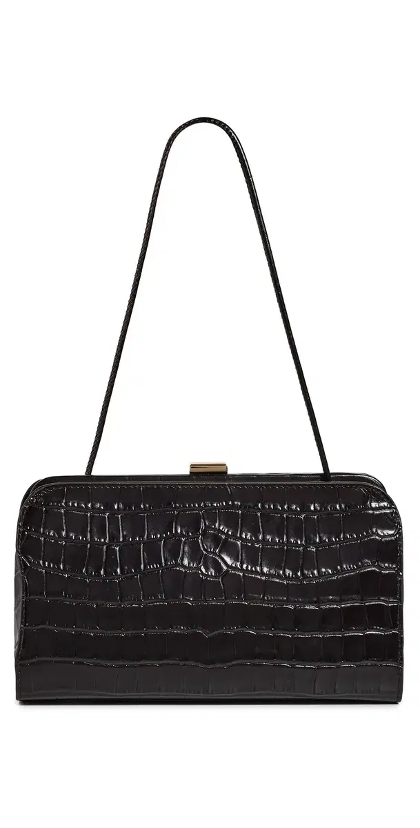 Loeffler Randall Zella Covered Frame Clutch Ebony One Size