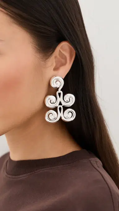 Jenny Bird Mega Nico Earrings High Polish Silver One Size | Thumbnail 3