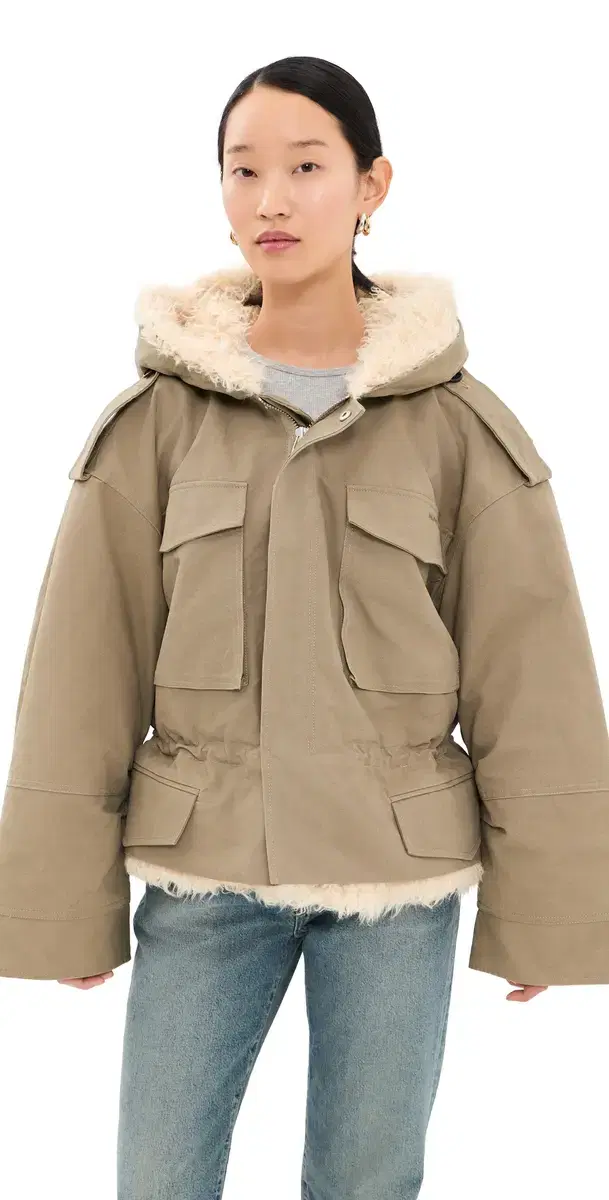 Marc Jacobs Cropped Cargo Parka Utility Khaki