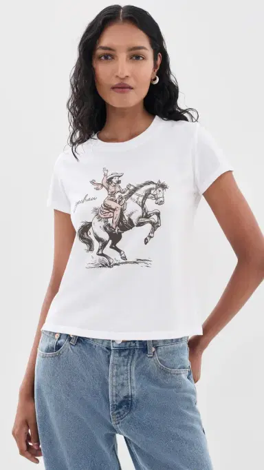 Sunny Somewhere Yeehaw Cowgirl Crew Tee White L | Thumbnail 2 Sunny Somewhere Yeehaw Cowgirl Crew Tee White L | Thumbnail 2