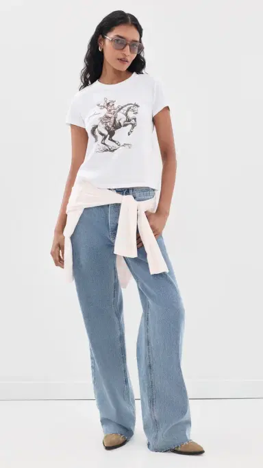 Sunny Somewhere Yeehaw Cowgirl Crew Tee White L | Thumbnail 5 Sunny Somewhere Yeehaw Cowgirl Crew Tee White L | Thumbnail 5