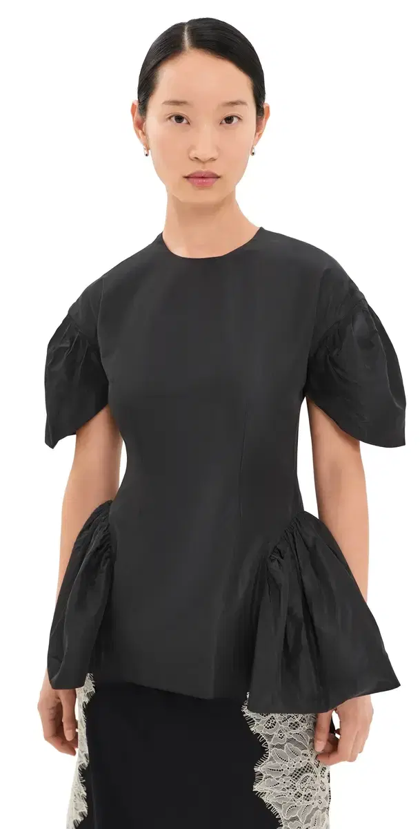 Simone Rocha Sculpted Peplum Top Black