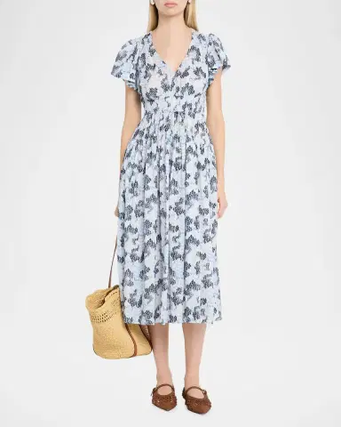 Ulla Johnson Lyria Printed Cotton Midi Dress | Thumbnail 2