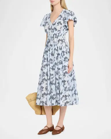 Ulla Johnson Lyria Printed Cotton Midi Dress | Thumbnail 4