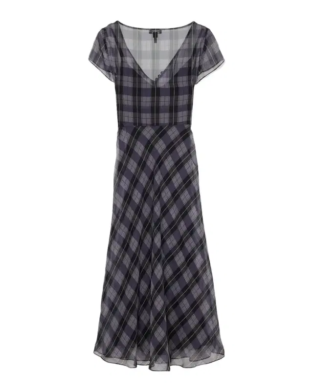 Marc Jacobs Plaid Chiffon Midi Dress