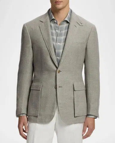 Ralph Lauren Purple Label Men's Hadley Hand-Tailored Textured Single-Breasted Sport Coat | Thumbnail 4