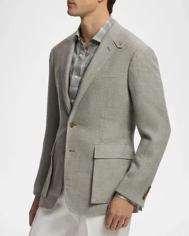 Ralph Lauren Purple Label Men's Hadley Hand-Tailored Textured Single-Breasted Sport Coat | Thumbnail 7