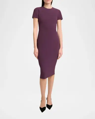 Victoria Beckham Fitted Wool Midi Dress | Thumbnail 2 Victoria Beckham Fitted Wool Midi Dress | Thumbnail 2