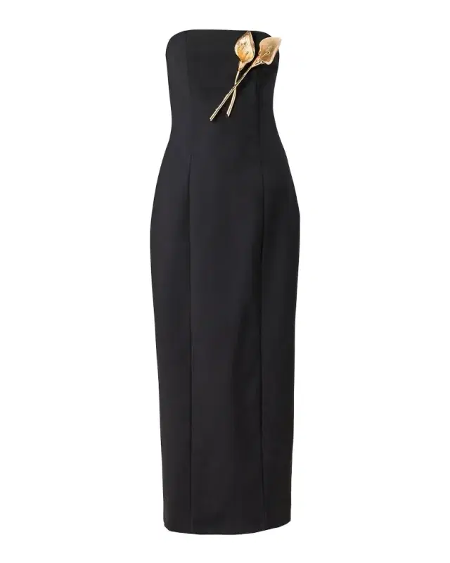 Carolina Herrera Calla Lily Strapless Column Gown