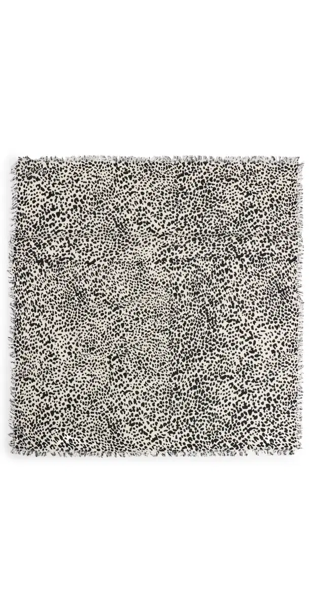Isabel Marant Alecia Cashmere Wool Scarf Chalk/Black One Size