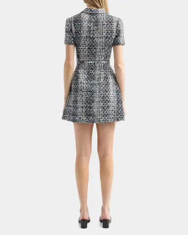 Oscar de la Renta Collared Tweed Mini Dress | Thumbnail 4