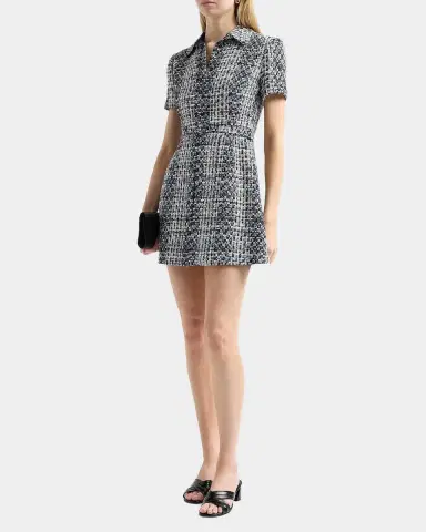 Oscar de la Renta Collared Tweed Mini Dress | Thumbnail 5