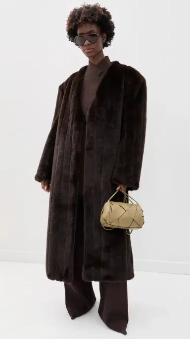 Source Unknown Dhanila Faux Fur Coat Brown M/L | Thumbnail 2