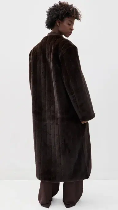 Source Unknown Dhanila Faux Fur Coat Brown M/L | Thumbnail 3