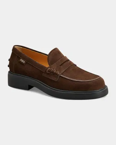 Tod's Men's Suede Mocassin Penny Loafers | Thumbnail 2