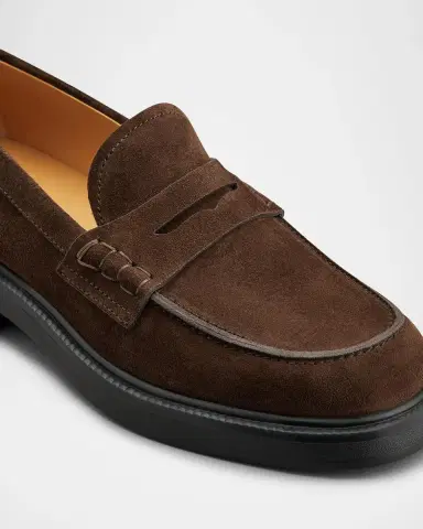 Tod's Men's Suede Mocassin Penny Loafers | Thumbnail 4