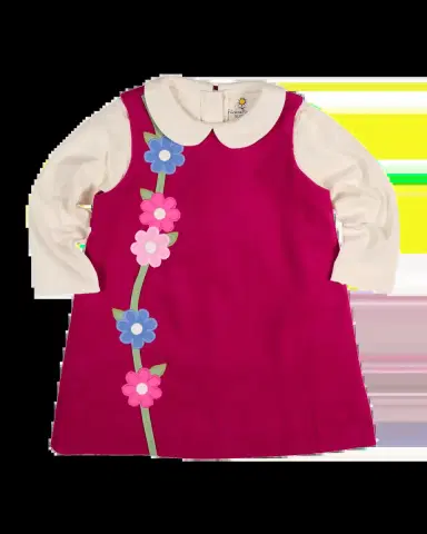 Florence Eiseman Girl's Collared Shirt & Corduroy Dress Set, Size 2T-6 | Thumbnail 2