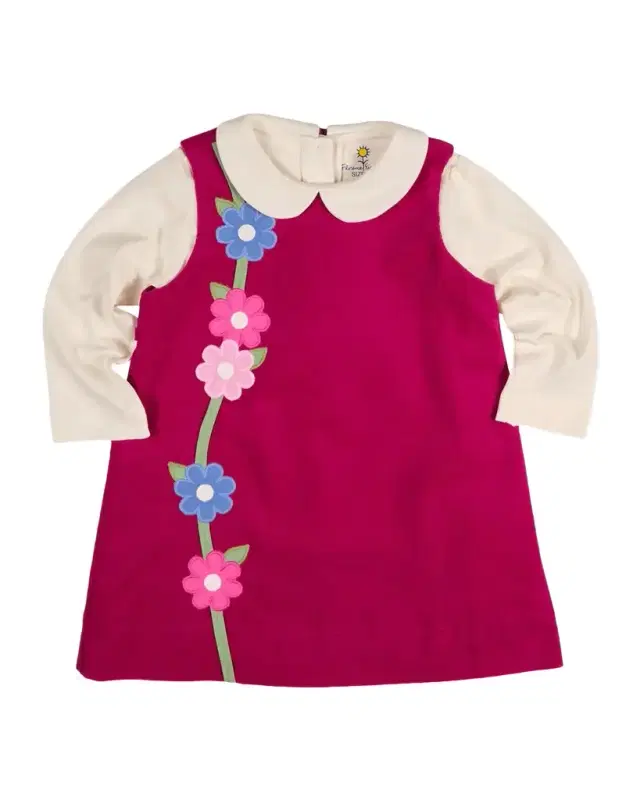 Florence Eiseman Girl's Collared Shirt & Corduroy Dress Set, Size 2T-6