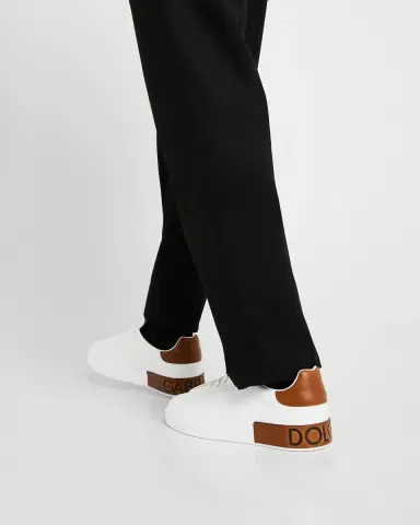 Dolce & Gabbana Men's Portofino Calfskin Low-Top Sneakers | Thumbnail 2