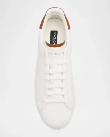 Dolce & Gabbana Men's Portofino Calfskin Low-Top Sneakers | Thumbnail 5