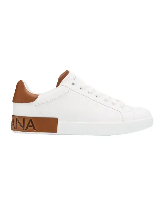 Dolce & Gabbana Men's Portofino Calfskin Low-Top Sneakers