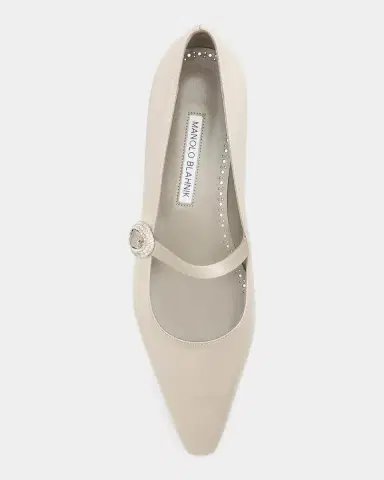Manolo Blahnik Auluspla Satin Embellished Mary Jane Ballerina Flats | Thumbnail 4 Manolo Blahnik Auluspla Satin Embellished Mary Jane Ballerina Flats | Thumbnail 4