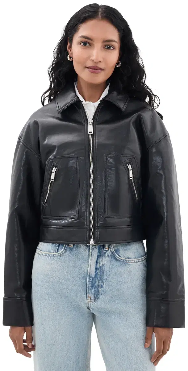 Anine Bing Assan Jacket Black Recycled eather