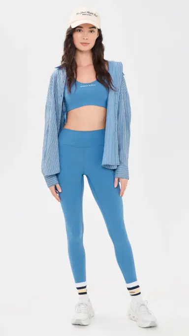 Sporty & Rich Bold ogo Full eggings Dusty Blue White | Thumbnail 5 Sporty & Rich Bold ogo Full eggings Dusty Blue White | Thumbnail 5