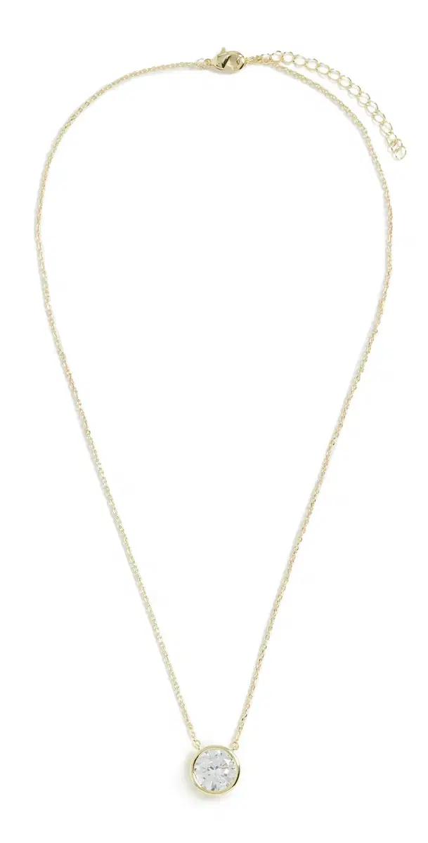 By Adina Eden Cubic Zirconia Bezel Necklace & Earring Set Gold One Size