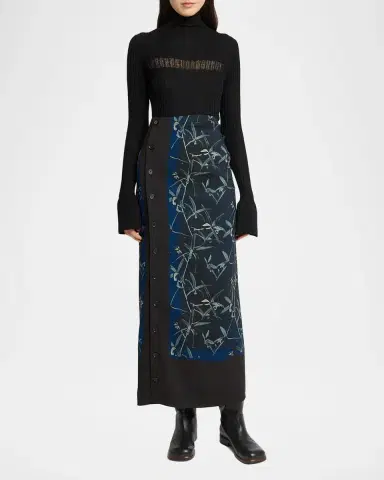 Proenza Schouler Anais Floral-Print Button-Side Midi Skirt | Thumbnail 2