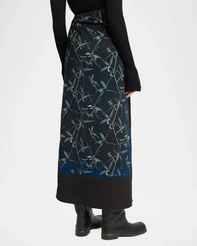 Proenza Schouler Anais Floral-Print Button-Side Midi Skirt | Thumbnail 3