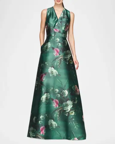 Kay Unger New York Rosalind Floral Print Gown | Thumbnail 2