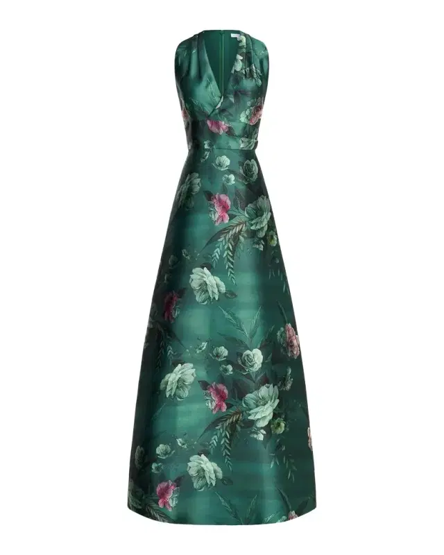 Kay Unger New York Rosalind Floral Print Gown