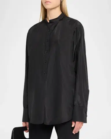 The Row Lula Silk Taffeta Button-Down Top | Thumbnail 4