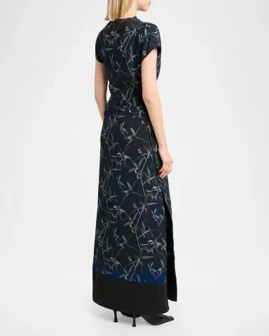 Proenza Schouler Anais Floral-Print Gathered Button-Side Maxi Dress | Thumbnail 3 Proenza Schouler Anais Floral-Print Gathered Button-Side Maxi Dress | Thumbnail 3