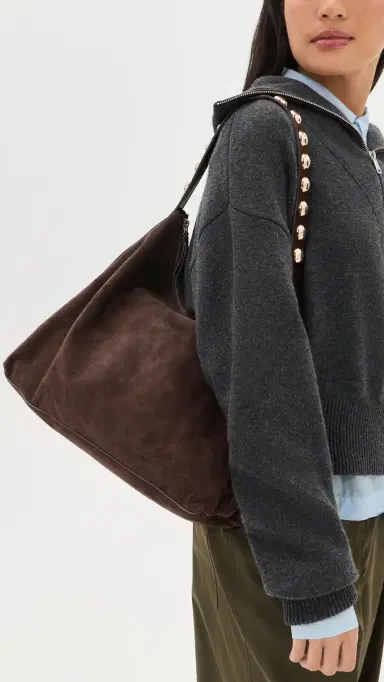 Loeffler Randall Stassie Studded Slouchy Suede Shoulder Bag Tmoro One Size | Thumbnail 2 Loeffler Randall Stassie Studded Slouchy Suede Shoulder Bag Tmoro One Size | Thumbnail 2