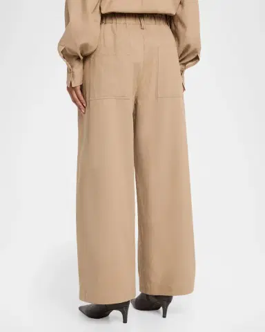 Brunello Cucinelli Sparkle Twill Wide-Leg Pants | Thumbnail 3 Brunello Cucinelli Sparkle Twill Wide-Leg Pants | Thumbnail 3