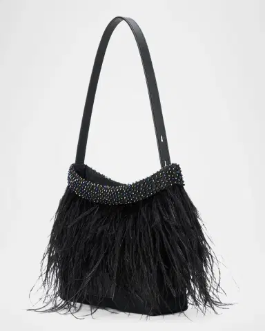 Staud Winslow Beaded Feather Top-Handle Bag | Thumbnail 3 Staud Winslow Beaded Feather Top-Handle Bag | Thumbnail 3