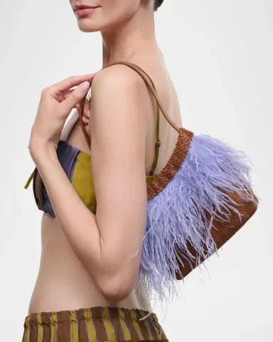 Staud Winslow Beaded Feather Top-Handle Bag | Thumbnail 7 Staud Winslow Beaded Feather Top-Handle Bag | Thumbnail 7