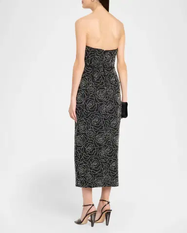 Milly Kait Floral Beaded Column Midi Dress | Thumbnail 3
