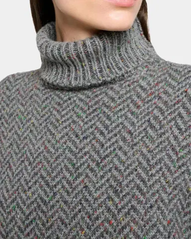 Gabriela Hearst Courtney Cashmere Herringbone Turtleneck Sweater | Thumbnail 5