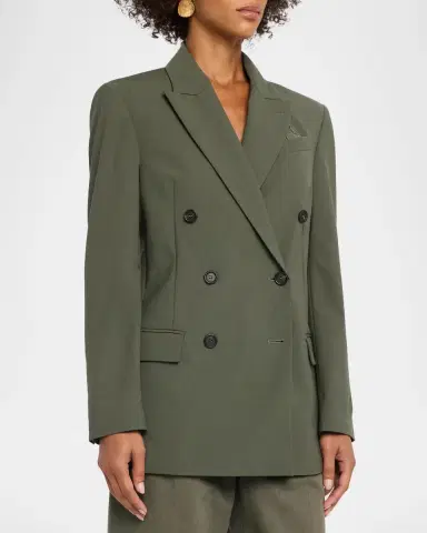 Brunello Cucinelli Tropical Luxury Wool Double-Breasted Jacket | Thumbnail 4 Brunello Cucinelli Tropical Luxury Wool Double-Breasted Jacket | Thumbnail 4