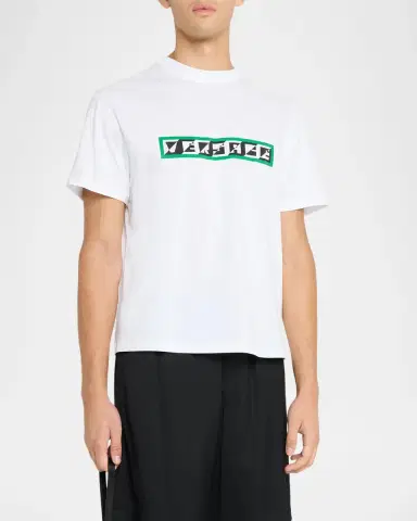 Versace Men's Cotton Graphic Logo Crewneck T-Shirt | Thumbnail 4