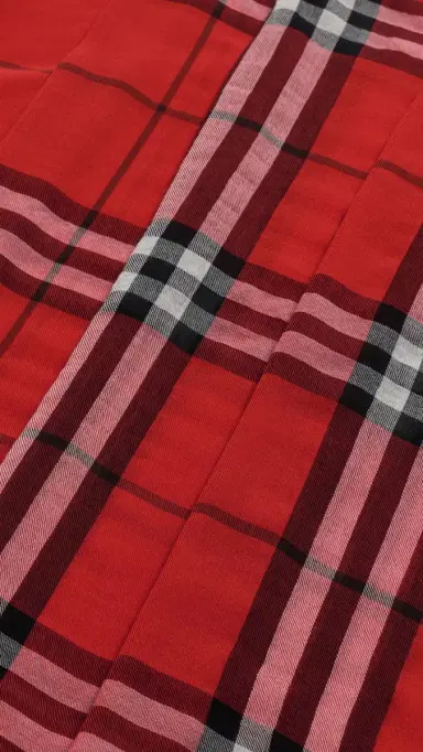 Burberry Wide Check Wool Scarf Oxblood Red One Size | Thumbnail 5