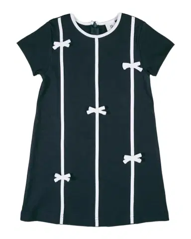 Florence Eiseman Girl's Bow Applique Knit Dress, Size 2- | Thumbnail 1